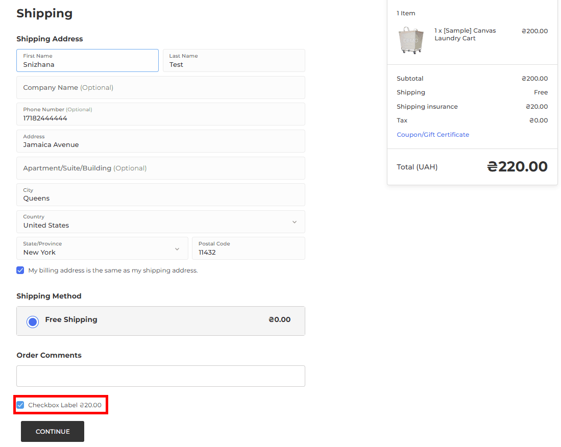 Checkbox Label